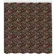 thumbnail image 2 of Floral Shower Curtain, Colorful Flower Leaves Meadow Depiction Print, Fabric Bathroom Set with Hooks, 69W X 84L Inches Extra Long, Dark Sky Blue Coral Green Brown and Charcoal Grey, by Ambesonne, 2 of 2