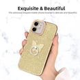thumbnail image 4 of Compatible with iPhone 11 Case with Butterfly Bracket Ring Stand Glitter,Luxury Cute Clear Flexible Cover Camera Protection Shockproof Phone Case for Women Girl-Gold, 4 of 12