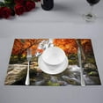 thumbnail image 2 of MKHERT Autumn Landscape Beautiful Waterfall in Forest Placemats Table Mats for Dining Room Kitchen Table Decoration 12x18 inch,Set of 4, 2 of 4
