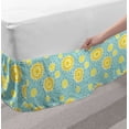 thumbnail image 2 of Yellow and Blue Bed Skirt, Childish Drawn Sun and Little Blue Dots Clear Summer Sky Theme, Elastic Bedskirt Dust Ruffle Wrap Around for Bedding Decor, 4 Sizes, Pale Blue Yellow Teal, by Ambesonne, 2 of 2