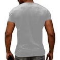 thumbnail image 7 of Vmvidoty Men Casual Round Neck Printing Pullover Fitness Sports Shorts Sleeves T Shirt Blouse Independence Day Gray 3XL, 7 of 7