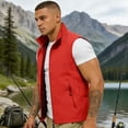 thumbnail image 7 of Sewkxo Mens Vests Outerwear Windproof Lightweight Softshell Vests Sports Sleeveless Jacket for Golf Hiking Fishing Running,Red S, 7 of 7