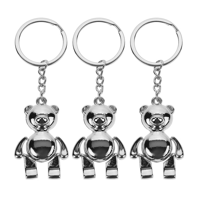 3 llaveros con forma de oso, adorables llaveros de aleación de zinc, soportes para llaves, decoración para bolsos