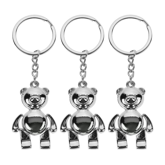 3 llaveros con forma de oso, de aleación de zinc, ideales para decorar bolsos.