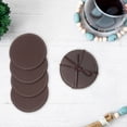 thumbnail image 2 of Maison Concepts 4PC Round Genuine Leather Coasters Cherry (Cherry) 5" X 5" X 1", 2 of 4