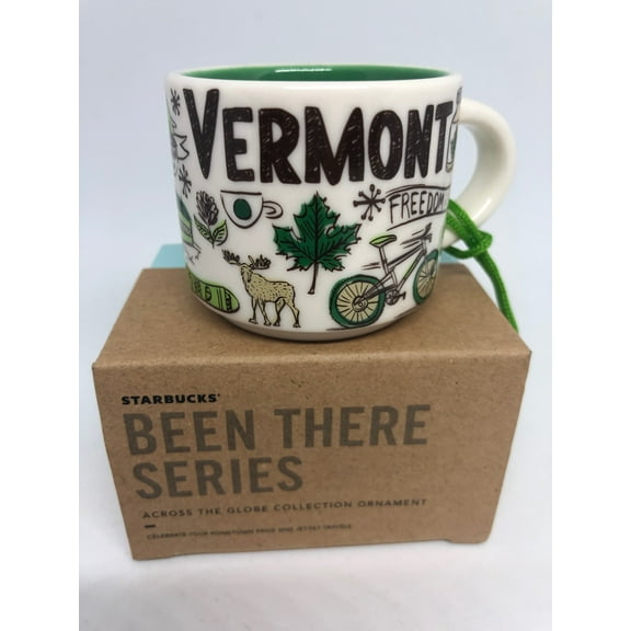 Starbucks Coffee Been There Vermont Ceramic Mug Ornament New with Box