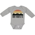 thumbnail image 3 of Inktastic Fort Worth Texas Skyline Retro Boys or Girls Long Sleeve Baby Bodysuit, 3 of 5