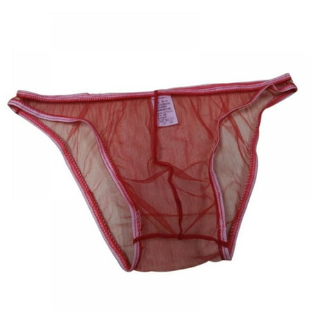 

Men Mesh See Through Low Waist Briefs Underwear
