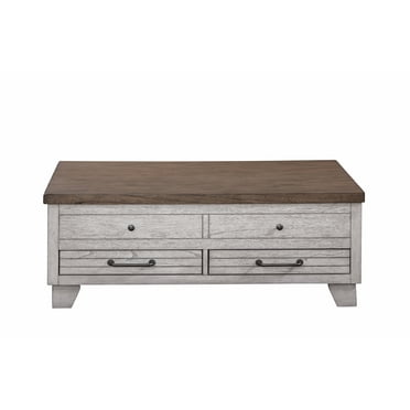 Steve Silver Bear Creek Farmhouse 46" Wood Lift-Top Console Table, Honey and White Smoke