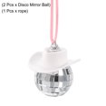 thumbnail image 3 of 2uds Blanco Disco Bola Coche Accesorio Ostentoso Disco Espejo Ornamento Coche Espejo Colgante para Coche, Cumpleaños Fiesta Accesorio, 3 of 7