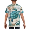 thumbnail image 5 of Wukai Watercolor Sea Turtle Youth Unisex Short Sleeve T-Shirt for Boys, Girls, Teens, and Kids-X-Large, 5 of 7