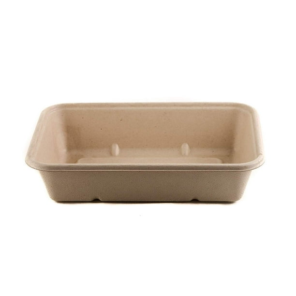 34oz Compostable Eco Friendly Container Trays Rectangular Oblong Tree