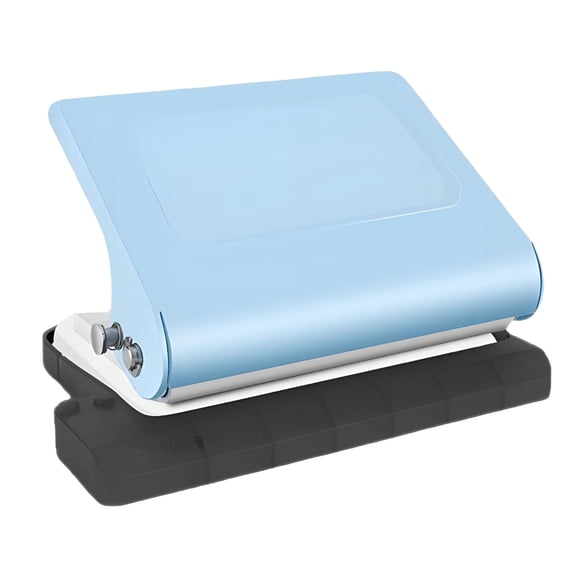 Blue 10 Hole Punch, Multi-Size Paper Punching Machine, Manual Planner Hole Punch with Scrap Tray, Compact Binding Machine with Comfortable Grip, Metal Cutter Head for A5 Loose Leaf