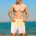 thumbnail image 6 of HOOMEUMY Men's Summer Beach Shorts Quick Dry Swim Trunks with Pockets Drawstring Elastic Waist Gradient Color Bathing Suits Yellow L, 6 of 8