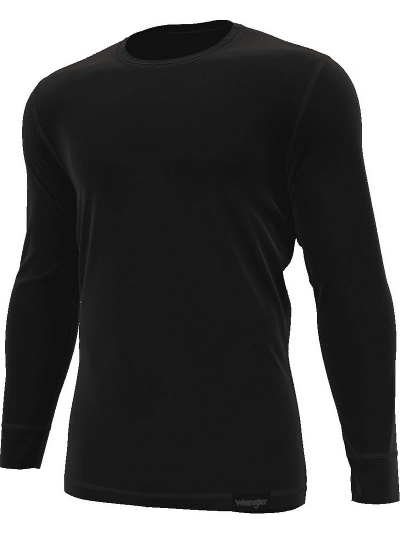 Wrangler Men's 2XL Black Thermal Base Layer Top, Stretch Long