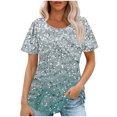 thumbnail image 1 of Tops de Ajuste Suelto para las Mujeres de Manga Corta Cuello Redondo Color Sólido, Estante de Imitación de Moda Casual, 1 of 8