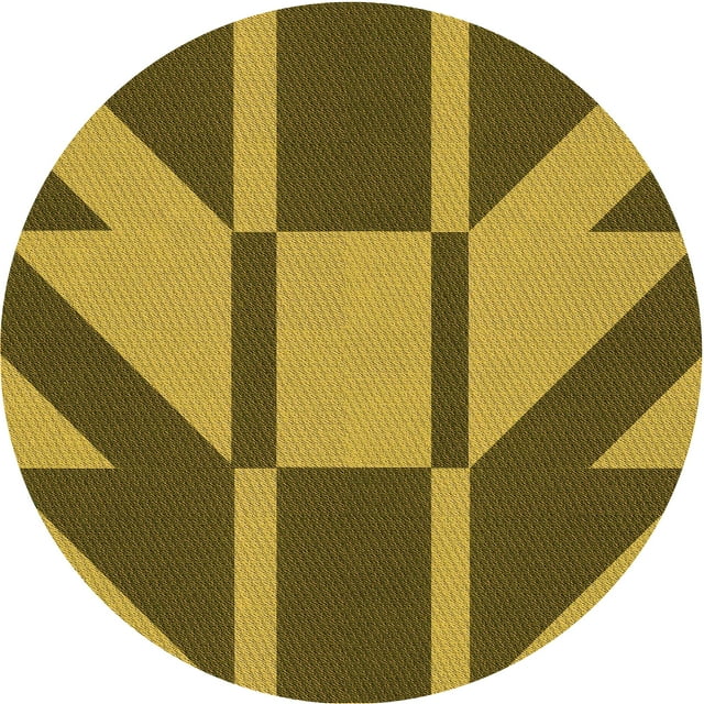 Ahgly Company Tapis Rond Lavable en Machine Intérieur Transitionnel Brun Bronze Foncé, 3 Pieds Rond