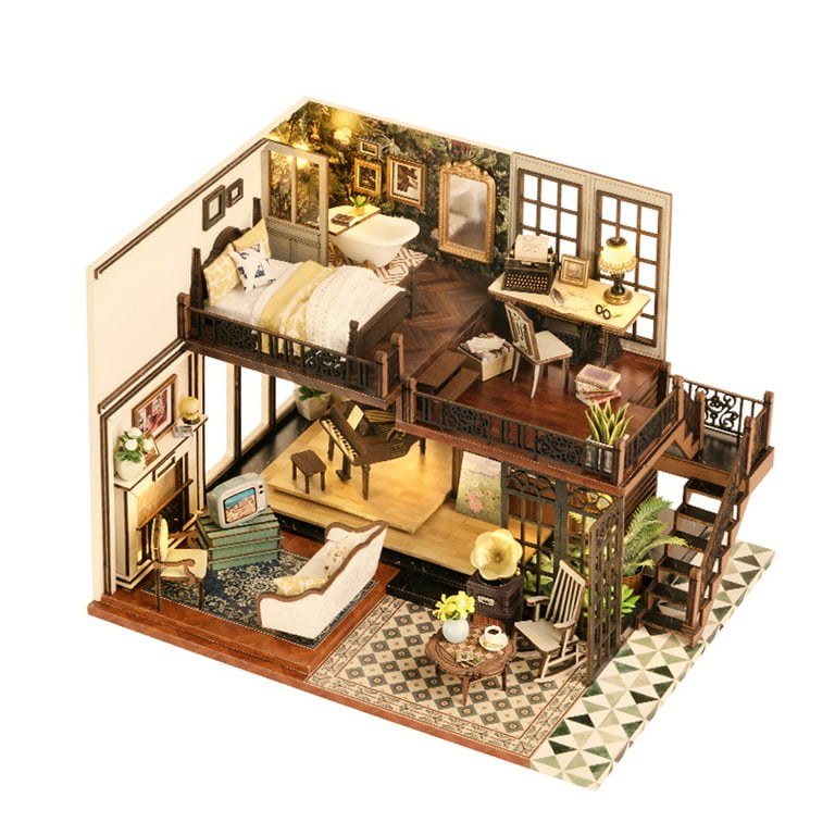 DIY Miniature Wooden Dream House Insert Miniatures Doll House