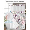 thumbnail image 4 of No Hook Shower Curtain with Snap in Liner Yellow Purple Pink Flowers Shower Curtain -Fabric Waterproof Inner Liner, Floral Leaf Plants Shower Curtains Washable 66"x72", 4 of 9
