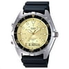 Mens Casual Ana-Digi Sports Watch With Gold Dial, Black Resin Strap