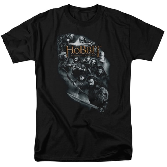 The Hobbit Cast Of Character S/S Adult 18/1 T-Shirt Black