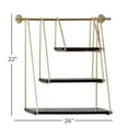 thumbnail image 4 of DecMode 26" x 6" 3-Tier Gold Wall Shelf, 4 of 13
