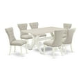 thumbnail image 2 of East West Furniture V726EL718-7 - 7-Piece Small Dining Table Set - 6 Dining Room Chairs and a Rectangular Dining Table Solid Wood Frame, 2 of 6