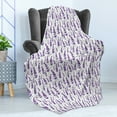 thumbnail image 4 of Lavender Soft Flannel Fleece Blanket, Pattern with Blossoming Herbs Organic Fresh Field Aromatherapy Theme, Cozy Plush for Indoor and Outdoor Use, 60" x 80", Violet Green and White, by Ambesonne, 4 of 5