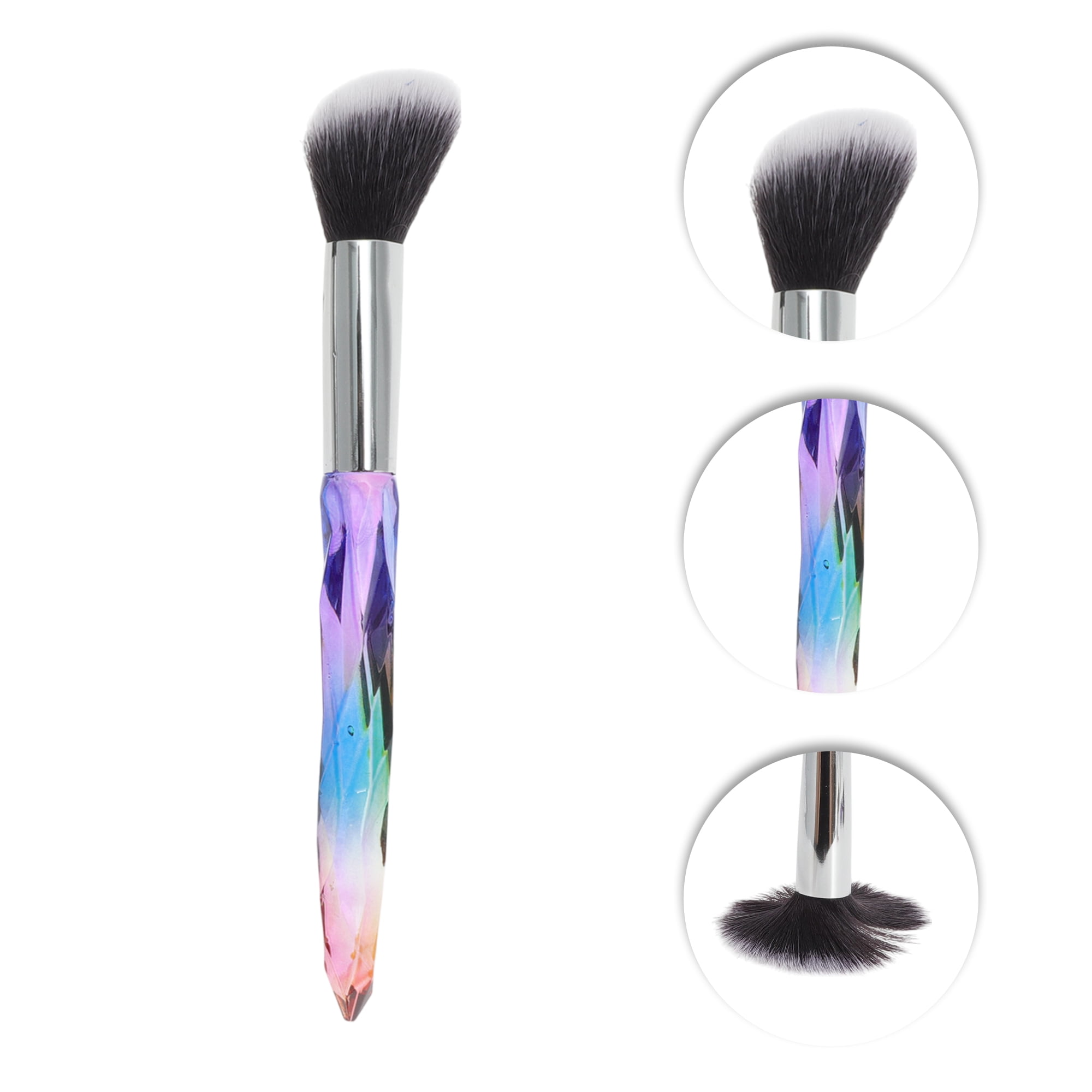 Unique Bargains 5 Pcs Durable Crystal Makeup Brush Set for Bathroom Purplish Red