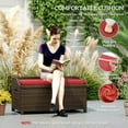 thumbnail image 6 of Yardi Yarda Outdoor Wicker Storage Bench with Storage & Cushion, 2-in-1 Storage Bench, Red, 6 of 11