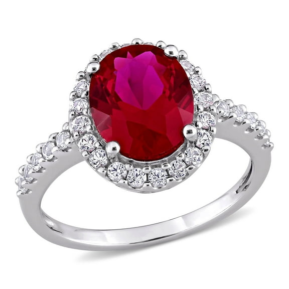Everly Women's Created Sapphire and Created Ruby 10k White Gold Ring