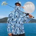 thumbnail image 3 of Bulopur Men's Lightweight Sun Protection Hoodie Blue Camo Hunting Fishing Long Sleeve Fishing Shirt with Face Mask, UPF 50+ Quick Dry for Outdoor Running, 3 of 8