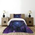 thumbnail image 4 of Ambesonne Psychedelic Quilted Bedspread Set 2 Pcs, , Twin Size, Purple Blue, 4 of 5