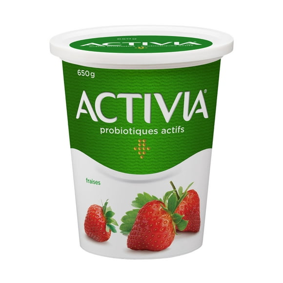 Activia Yogurt with Probiotics, Strawberry Flavour, 650g, 650g Yogurt Tub