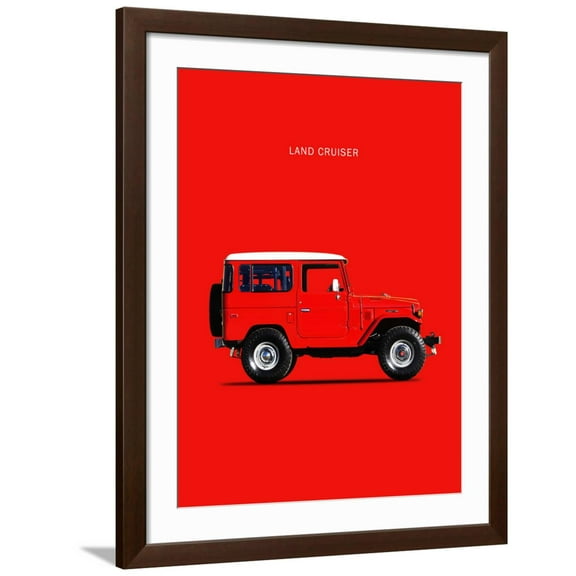 Art.com Toyota Land Cruiser FJ40 1977 Art Print by Mark Rogan, Brown Frame Wall Art, 32" x 40"