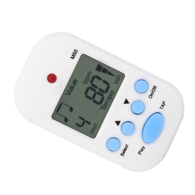 Mini Digital Beat Tap M50 Tempo Metronome, Compact Design, Dual Headphone Output, Precision Tempo Control for Musicians and Students