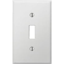 Amerelle PRO 1-Gang Stamped Steel Toggle Switch Wall Plate, Smooth White C981TW