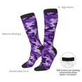 thumbnail image 5 of Women's Knee High Socks Purple Camouflage Thermal Soft Knee Long Socks, 5 of 7