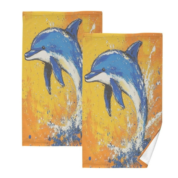 BZSMCE Face Towel Hand Towel Bath Towel Cotton Bath Towel Sets Hand Bath Towels Fashion Dolphin Dance Pattern
