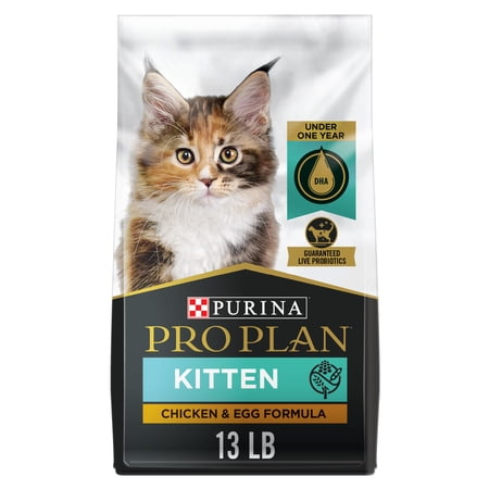 Purina Pro Plan Grain Free  High Protein  Natural Dry Kitten Food  Chicken & Egg Formula  13 lb. Bag