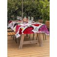 thumbnail image 2 of Outdoor Tablecloth with Umbrella Hole and Zipper, Romantic Love Rectangle Table Cloth 54x80 Inch Waterproof Tablecloth, Valentine's Day Cartoon Stars Heart Pink Red Picnic Table Cover for Patio, 2 of 7