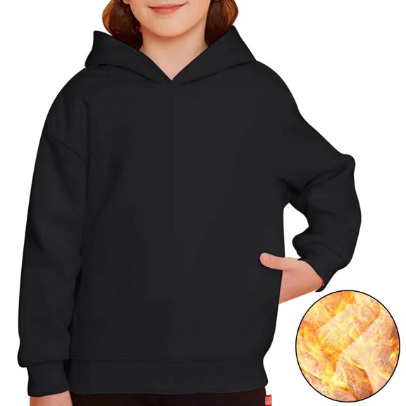 SGMVNU Sweatshirts for Boys Girls 6-7 Years Black Lined Hoodie for Kids Girls Cute Trendy Youth Long Sleeve Hooded Sweatshirts Warm Tops Winter Clothes