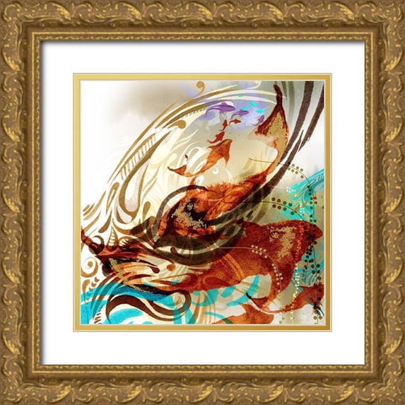 Abbas, Helen 12x12 Gold Ornate Wood Framed with Double Matting Museum Art Print Titled - Aquamarine V