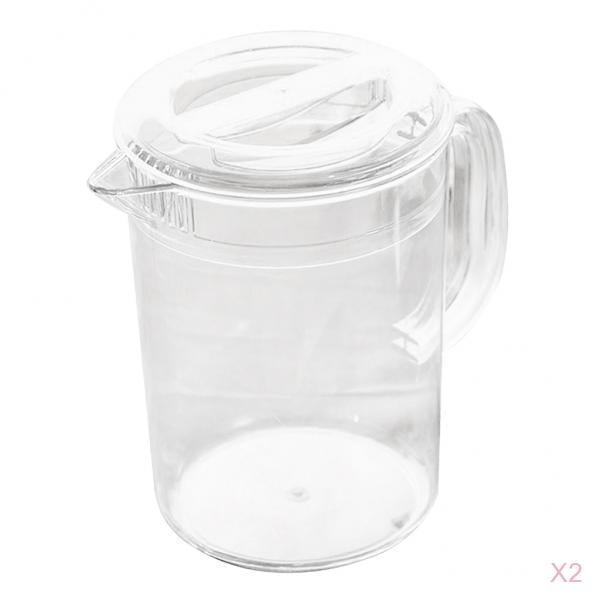2Pack De Jarra Acrílica Con Tapa Para Agua, Té, , Almacenamiento De Leche 2L Sunnimix Jarra de jugo de acrílico con tapa
