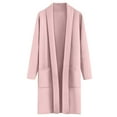 thumbnail image 4 of jtjvou Fall Winter Long Wool Blend Coat Lapel Loose Fit Stylish Casual Outerwear Comfortable Cardigan for Daily Wear and Office Use Pink XL, 4 of 4