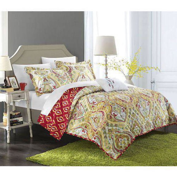 Paisley Global Inspi 8-Piece Veleda Reversible Quilt Set