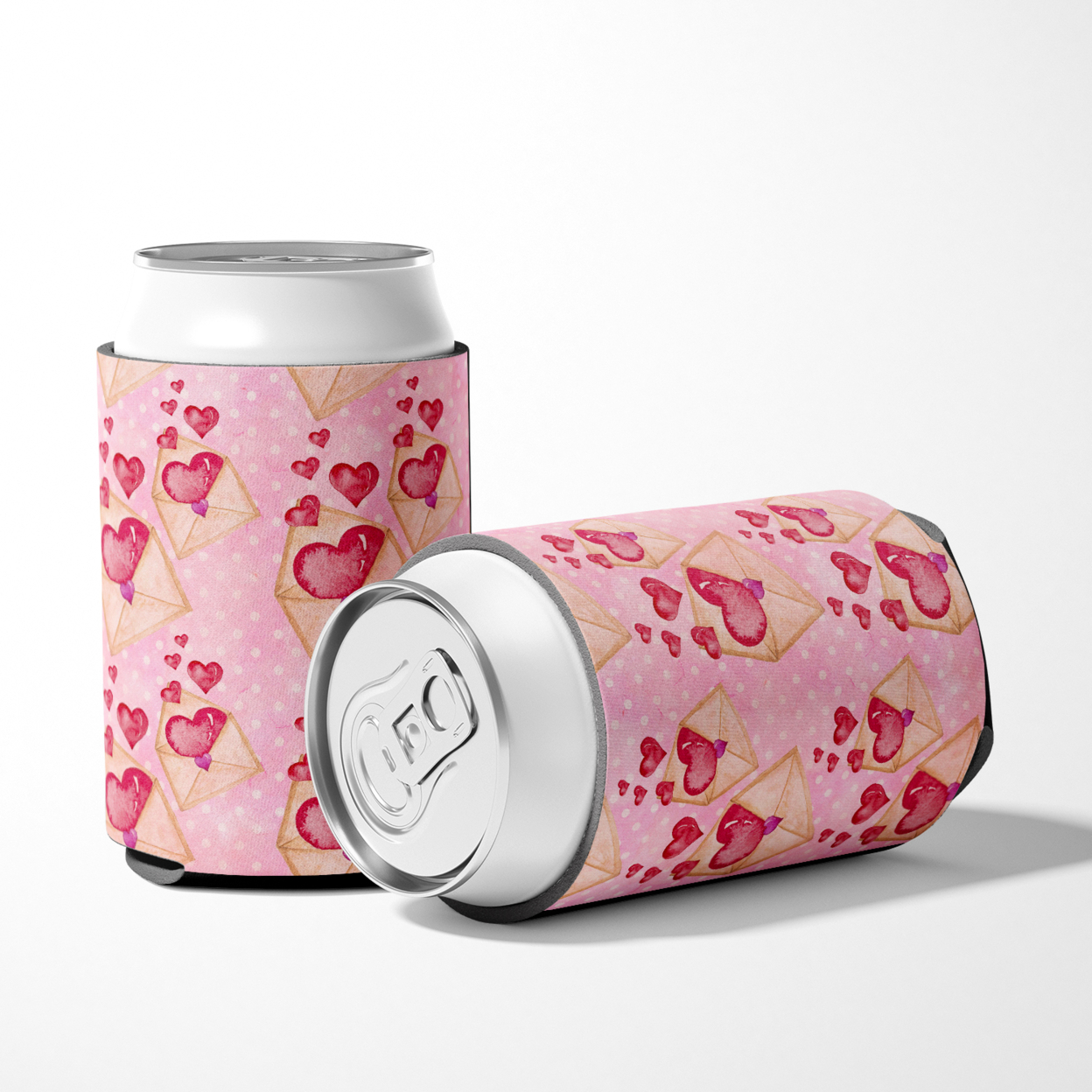 Watercolor Pink Love Letter Can or Bottle Hugger