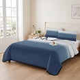 thumbnail image 2 of Queen Quilt Set 90''x96'', Navy Blue Ombre Lightweight Summer Bedspread Coverlet Set with 2 Pillow Shams, Modern Abstract Art Texture Breathable All Season Quilt Bedding for Bedroom/Guest Room, 2 of 9
