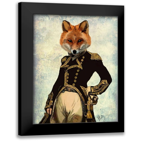 Fab Funky 12x14 Black Modern Framed Museum Art Print Titled - Admiral Fox Full