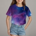 thumbnail image 2 of Toddler Baby Girls Short Sleeve 2t 3t 4t 5t 6t 7t T-Shirts Crew Neck T Shirts Summer Cute Soft Cotton Casual Tops Gibobby,3-4 Years,Dark Purple, 2 of 4